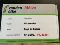 Elektrovelo Tour de Suisse Rückenwind Diamant 48cm lindgrün